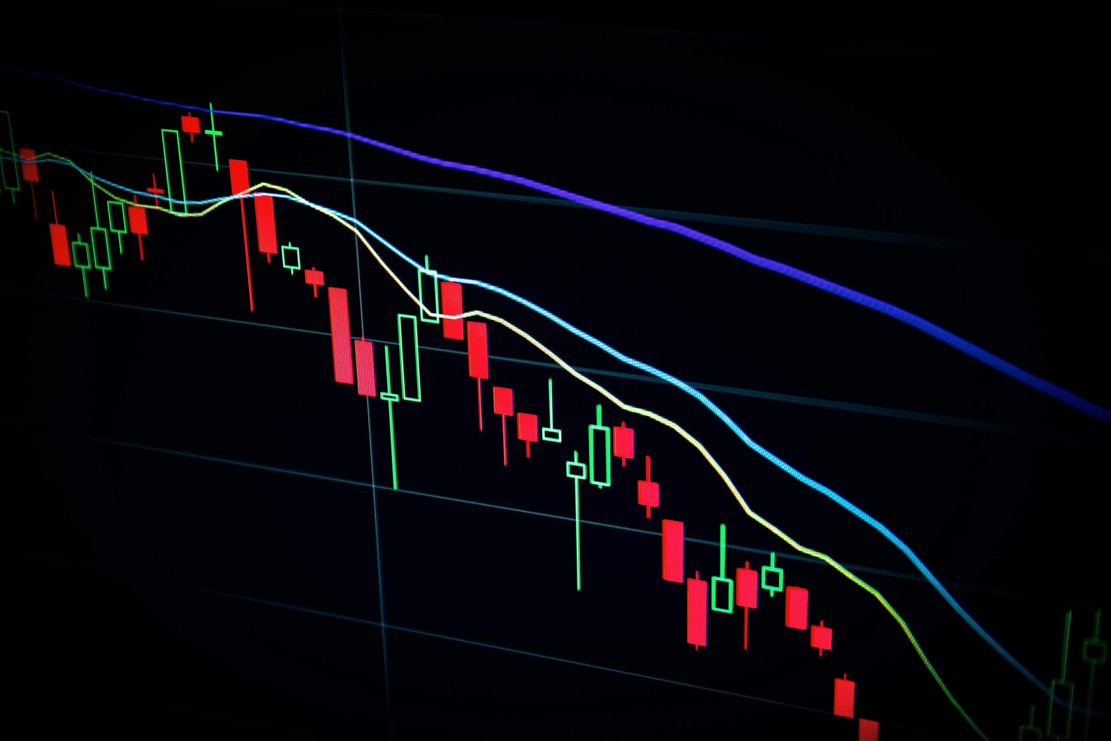 Investment growth chart on a laptop screen